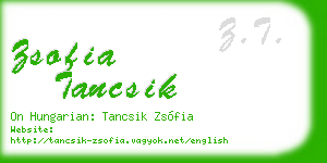 zsofia tancsik business card